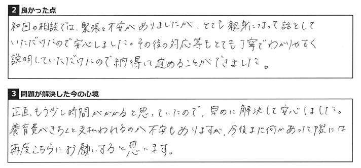 とても丁寧でわかりやすく説明していただけた